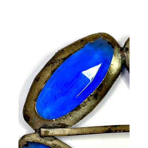 Antique Sapphire Blue Czech Glass‎ Sash Belt Buckle main image 10